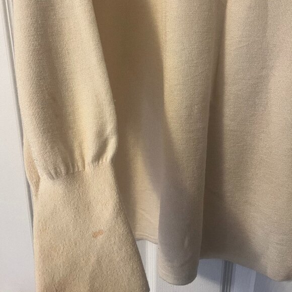 Club Monaco Cream Oversize Pullover Polo Collared Sweater - Picture 5 of 6